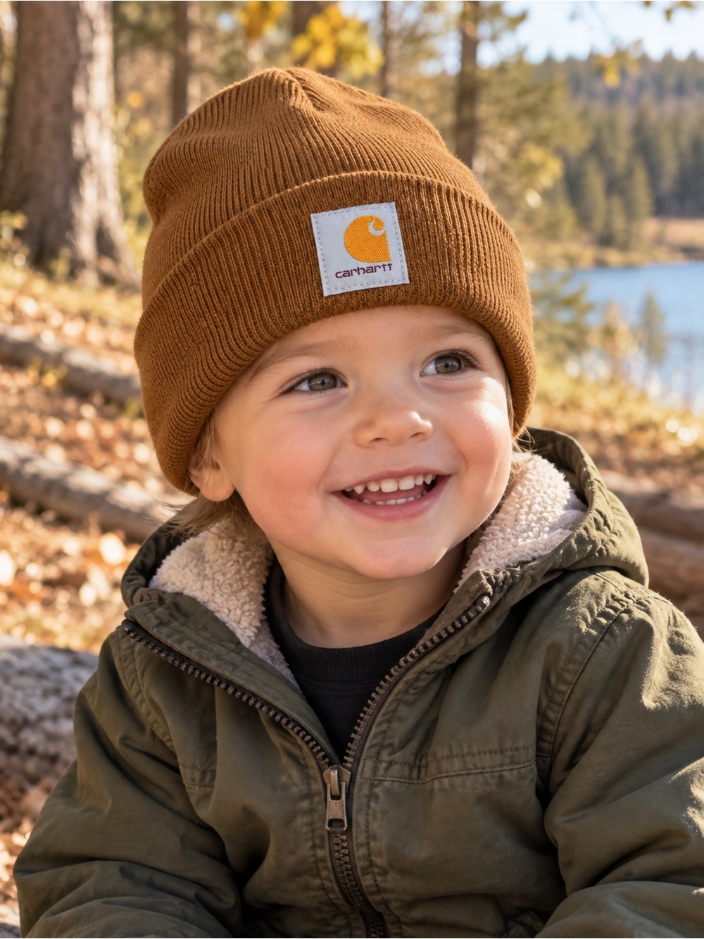 Carhartt Infant Toddler Brown Cuffed Knit Beanie Hat AH8905